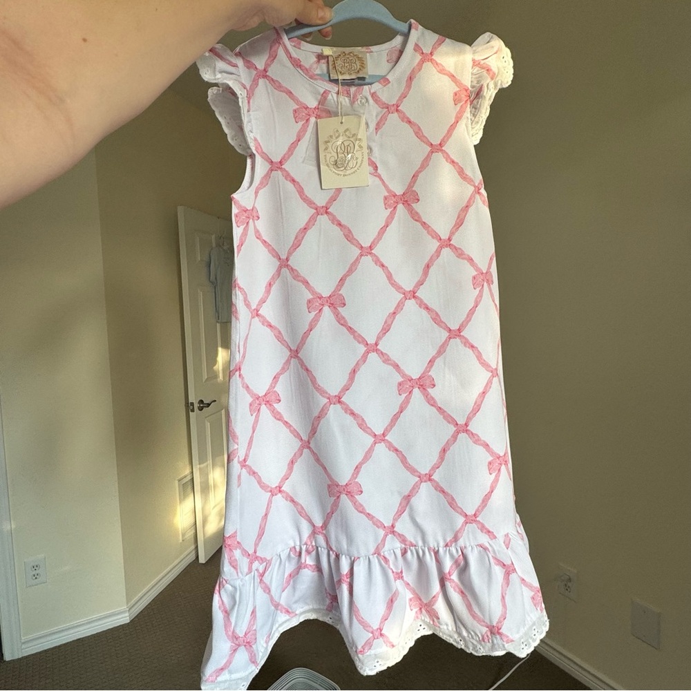 NWT Marnie Morning Gown - Belle Meade Bow - Pink Bow Dress - Beaufort Bonnet Co